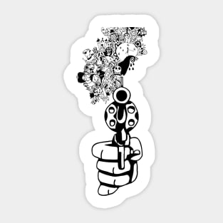 Pew Pew Handgun Pistol Sticker